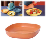 Plastic Pasta Bowls Reusable,Square Plate Bowls,Plastic Small Bowls For Kitchen,Pasta Serving Bowl,Kitchen Wheat Straw Serving Unbreakable Wide Shallow Dinner Plate Bowls For Salad, Cereal,Soup 5.5" x 5.5" x 1.1" Orange