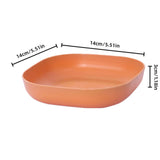 Plastic Pasta Bowls Reusable,Square Plate Bowls,Plastic Small Bowls For Kitchen,Pasta Serving Bowl,Kitchen Wheat Straw Serving Unbreakable Wide Shallow Dinner Plate Bowls For Salad, Cereal,Soup 5.5" x 5.5" x 1.1" Yellow