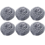 6Pcs Stainless Steel Scrubber,Heavy-Duty Curled Flat Wire Scouring Pad,Steel Wool Scrubber Pads For Cleaning Dishes, Pans, Pots, Ovens, Grills, Sinks - Stainless Steel Scrubbers For Kitchen 6pcs