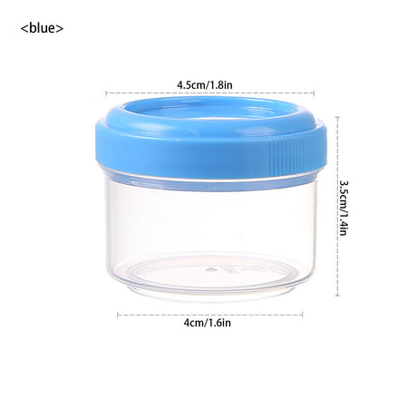 4Pcs Clear Plastic Jars With Lids,Small Plastic Storage Jars With Screw On Lids,Mini Wide-Mouth Refillable Storage Containers,Empty Round Containers For Candy,Beads,Lotion,Food Storage,Red Blue