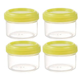 4Pcs Clear Plastic Jars With Lids,Small Plastic Storage Jars With Screw On Lids,Mini Wide-Mouth Refillable Storage Containers,Empty Round Containers For Candy,Beads,Lotion,Food Storage,Red Green