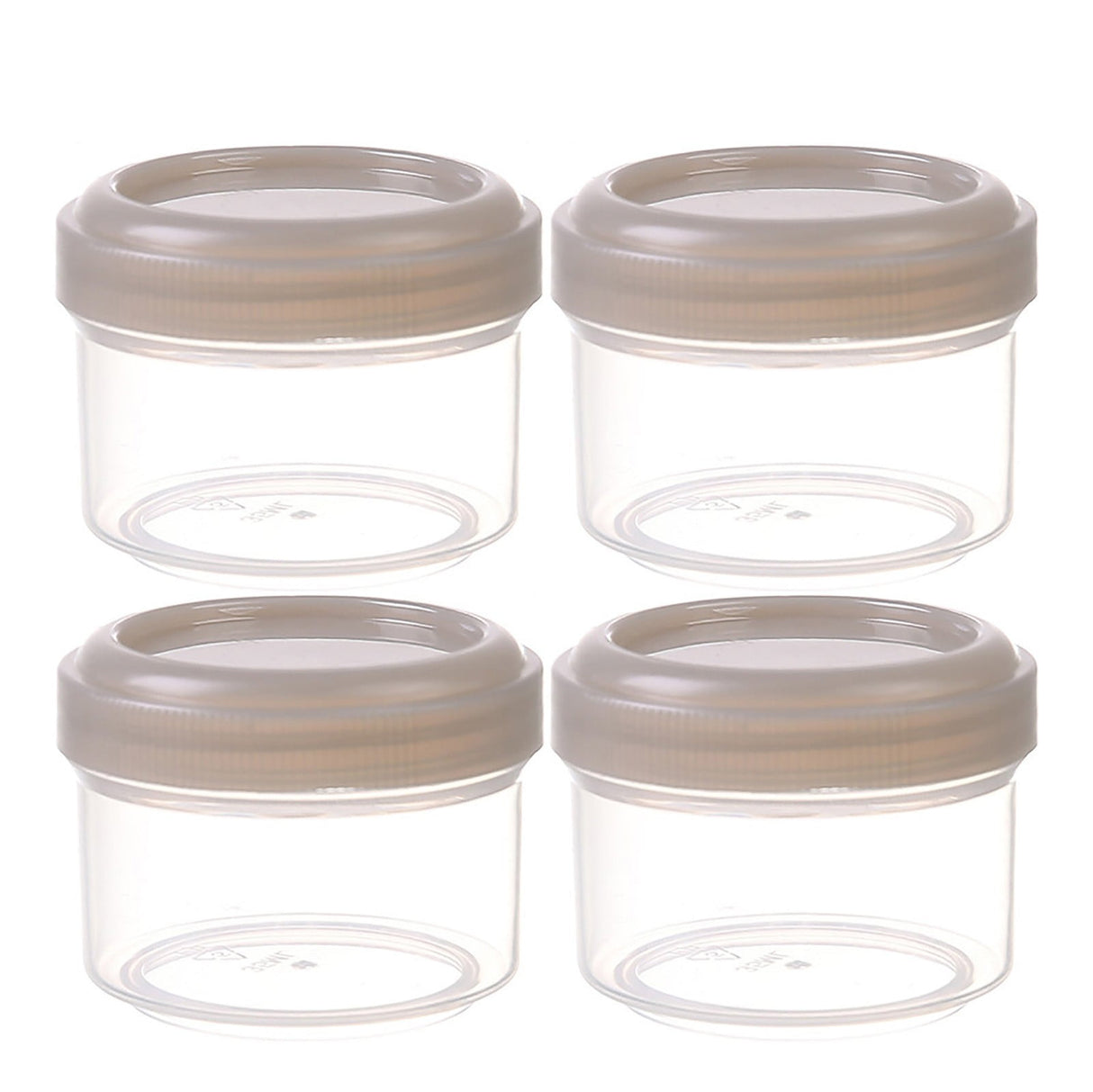 4Pcs Clear Plastic Jars With Lids,Small Plastic Storage Jars With Screw On Lids,Mini Wide-Mouth Refillable Storage Containers,Empty Round Containers For Candy,Beads,Lotion,Food Storage,Red Orange