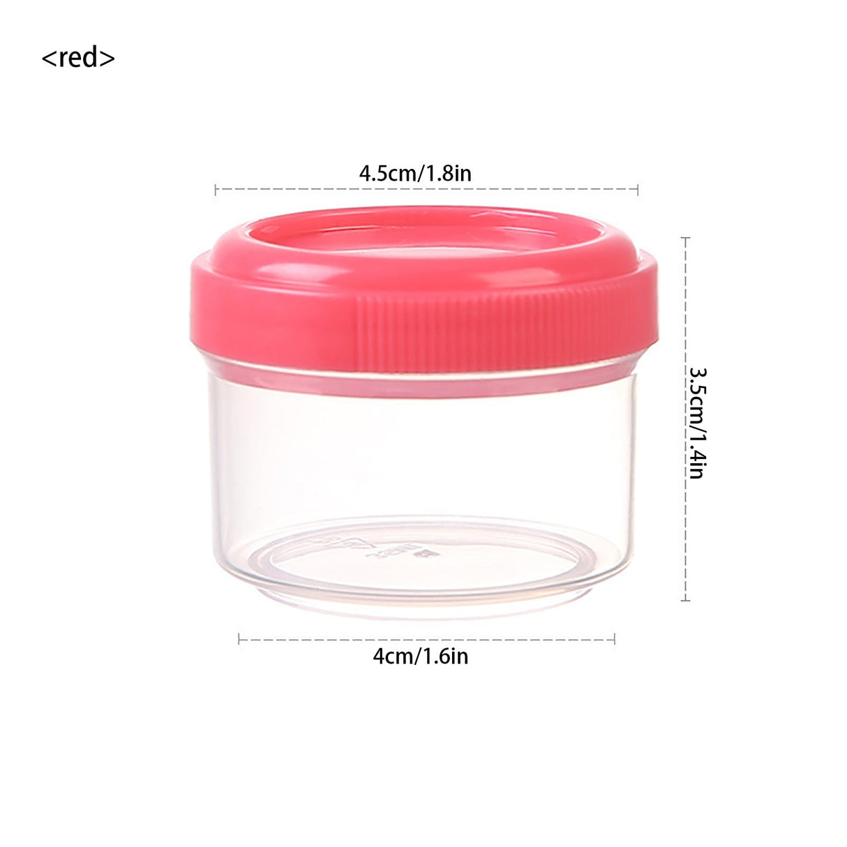 4Pcs Clear Plastic Jars With Lids,Small Plastic Storage Jars With Screw On Lids,Mini Wide-Mouth Refillable Storage Containers,Empty Round Containers For Candy,Beads,Lotion,Food Storage,Red Orange