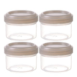 4Pcs Clear Plastic Jars With Lids,Small Plastic Storage Jars With Screw On Lids,Mini Wide-Mouth Refillable Storage Containers,Empty Round Containers For Candy,Beads,Lotion,Food Storage Red