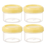 4Pcs Clear Plastic Jars With Lids,Small Plastic Storage Jars With Screw On Lids,Mini Wide-Mouth Refillable Storage Containers,Empty Round Containers For Candy,Beads,Lotion,Food Storage Red
