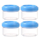 4Pcs Clear Plastic Jars With Lids,Small Plastic Storage Jars With Screw On Lids,Mini Wide-Mouth Refillable Storage Containers,Empty Round Containers For Candy,Beads,Lotion,Food Storage Red