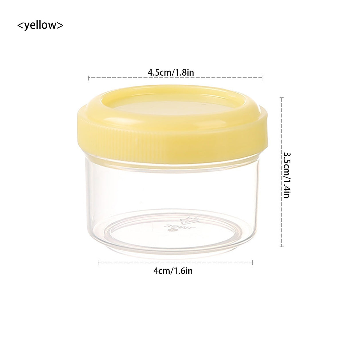 4Pcs Clear Plastic Jars With Lids,Small Plastic Storage Jars With Screw On Lids,Mini Wide-Mouth Refillable Storage Containers,Empty Round Containers For Candy,Beads,Lotion,Food Storage,Red Yellow