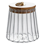Sugar Containers With Bamboo Lids,Glass Coffee Canister Airtight Food Storage Jar With Lid, Candy Glass Canister Decorative Jars For Food Sugar Coffee Beans Tea, Coffee Bar Accessories B