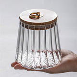 Sugar Containers With Bamboo Lids,Glass Coffee Canister Airtight Food Storage Jar With Lid, Candy Glass Canister Decorative Jars For Food Sugar Coffee Beans Tea, Coffee Bar Accessories B