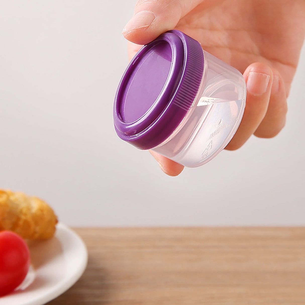 4Pcs Clear Plastic Jars With Lids,Small Plastic Storage Jars With Screw On Lids,Mini Wide-Mouth Refillable Storage Containers,Empty Round Containers For Candy,Beads,Lotion,Food Storage Purple