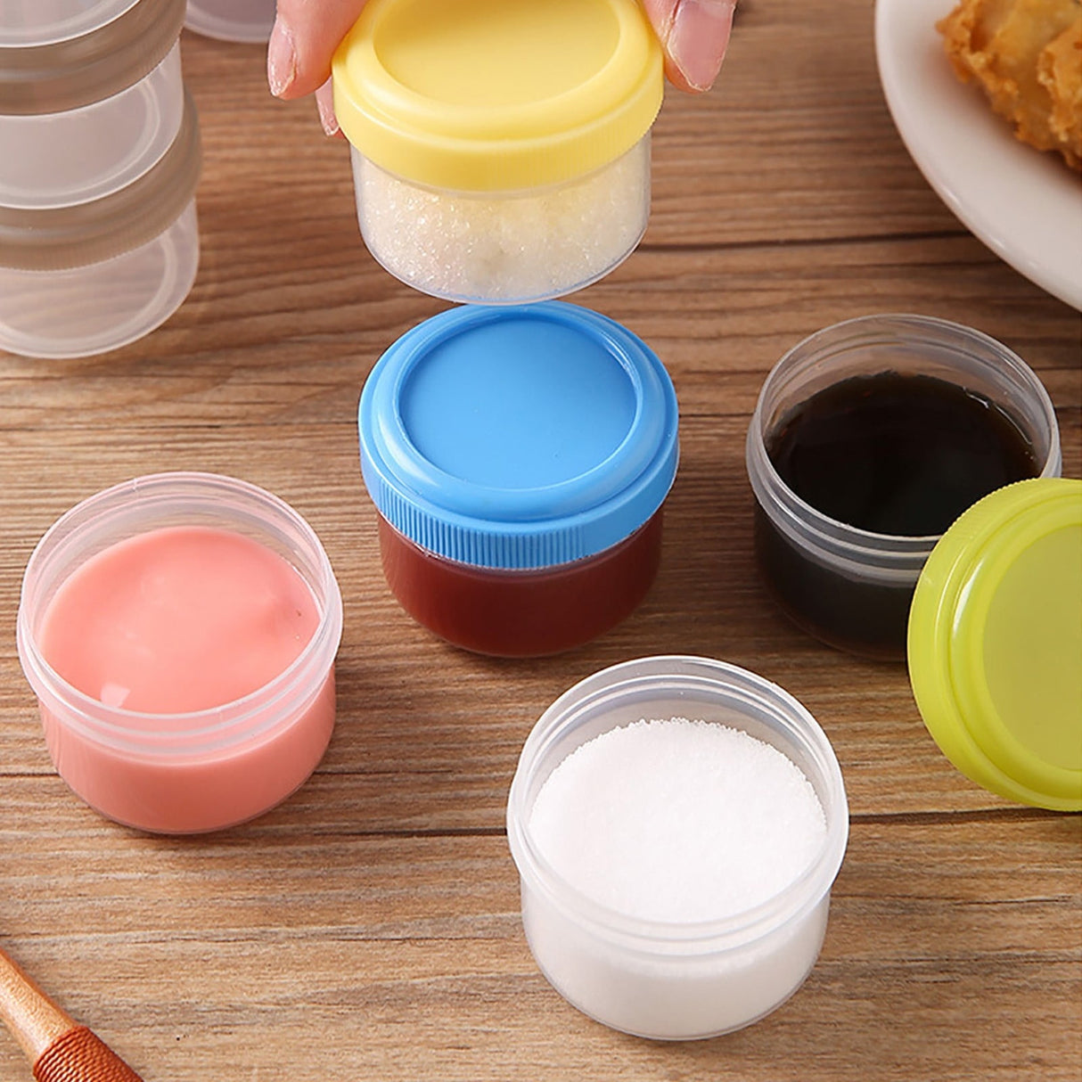 4Pcs Clear Plastic Jars With Lids,Small Plastic Storage Jars With Screw On Lids,Mini Wide-Mouth Refillable Storage Containers,Empty Round Containers For Candy,Beads,Lotion,Food Storage Purple