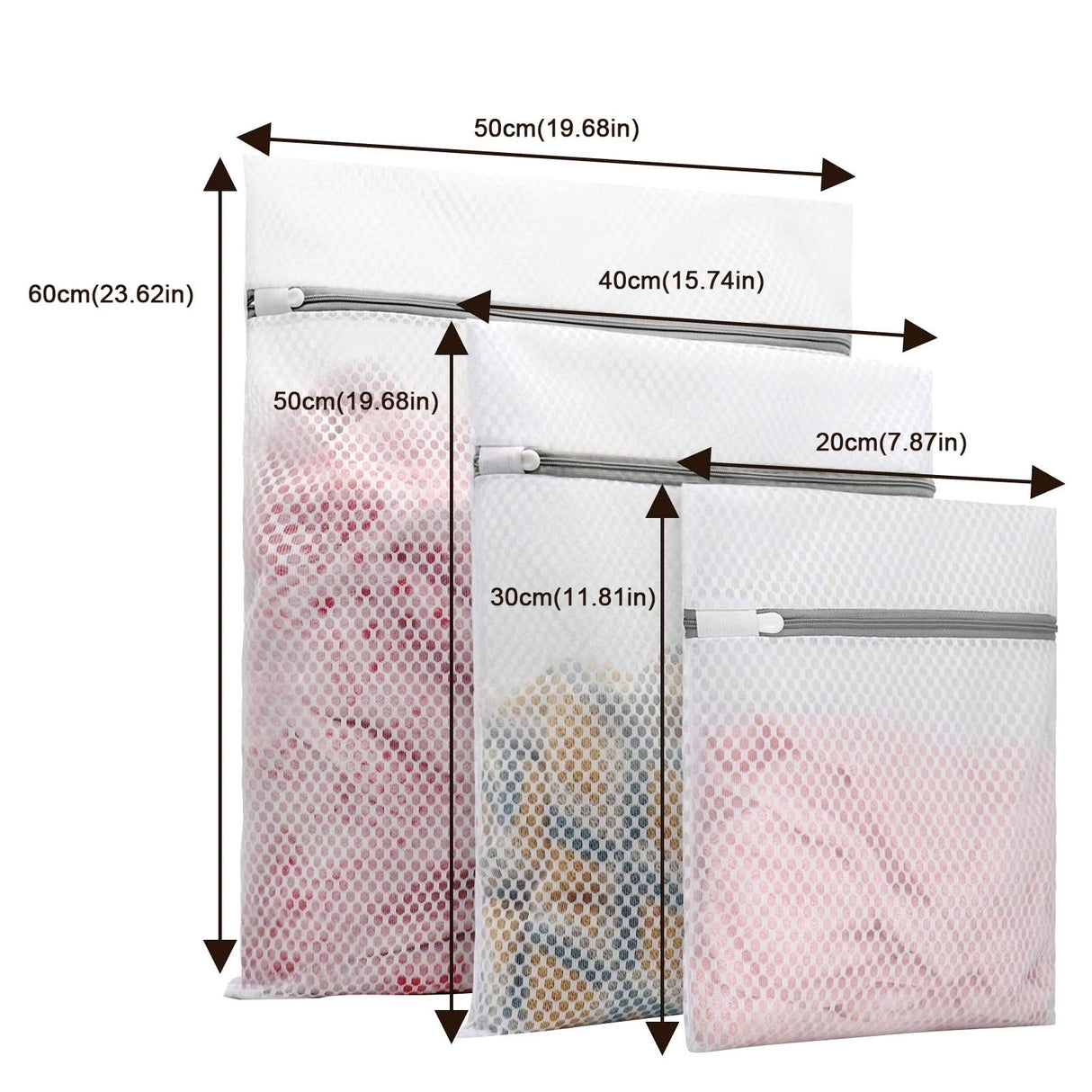 Honeycomb Delicates Bags for Washing Machine, Heavy Duty lingerie bags for Laundry, Travel Storage Organize Bag for Cotton Clothes, Sheet, Shoes, 1 Pcs, 15.75x11.81 Multisize Pink/3 Pcs