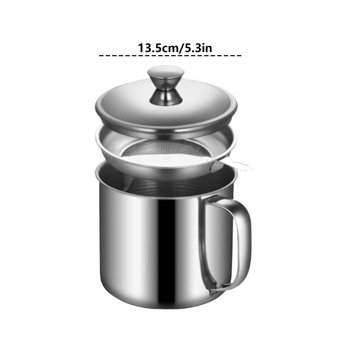 Cooking Oil Container With Strainer,37Oz Stainless Steel Oil Container,Pot Fat Storage With Lid,Grease Container For Kitchen，Easy Grip Handle Suitable For Storing Frying Oil And Cooking Grease 37 oz