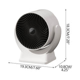 Space Heater,Mini Desk Heater for Office with 160° Lateral Auto Oscillation,3 Adjustable Gears,Tip-Over and Overheat Protection,Fast Heating,Small Ultra-Quiet Desktop Fan with USB Power White EU Standard