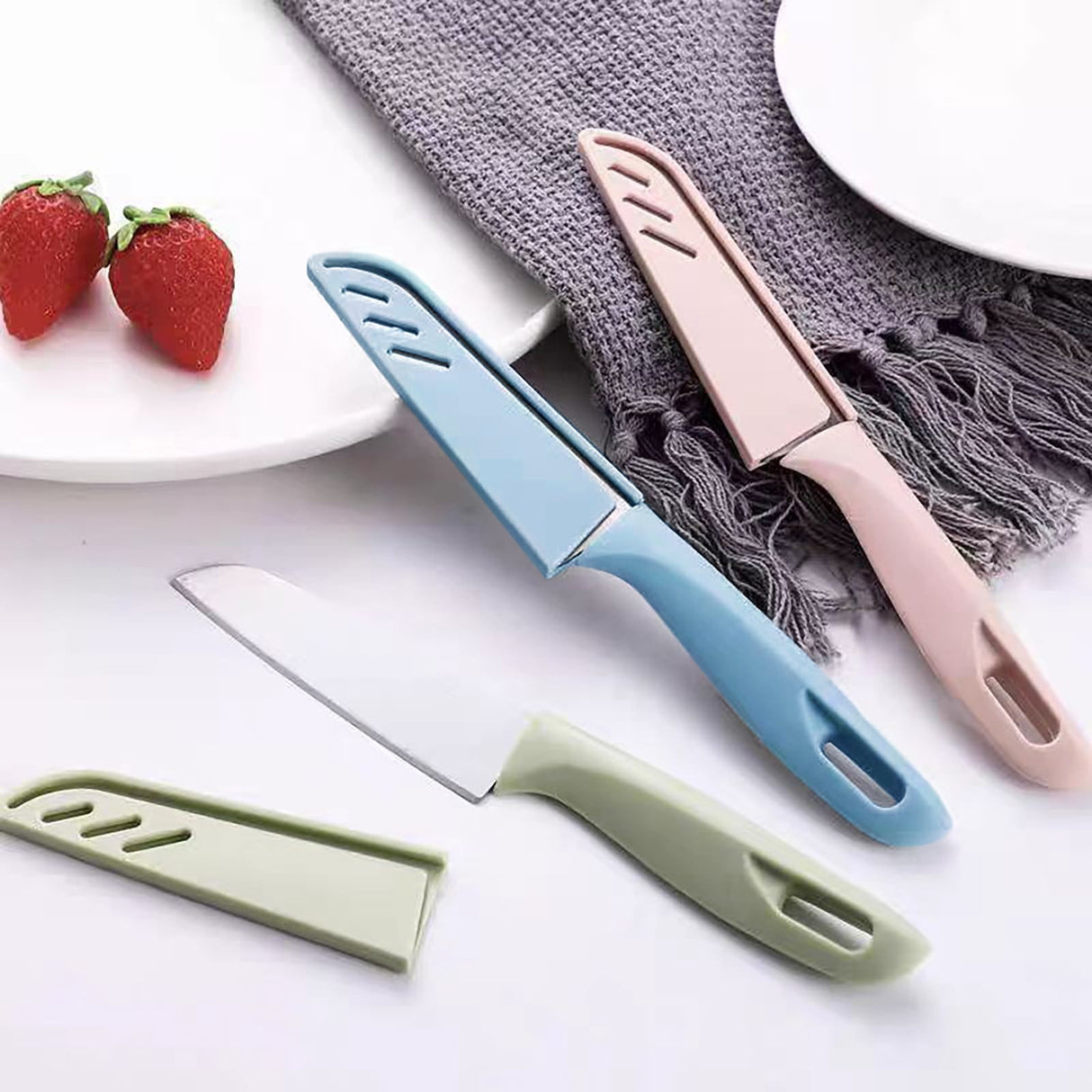 Paring Knife,1Pcs Paring Knives (1 Knives And 1 Knife Cover),4 Inch Peeling Knife,Fruit And Vegetable Knife,Ultra Sharp Kitchen Knives, Stainless Steel, Pp Plastic Handle,Kitchen Gadgets A