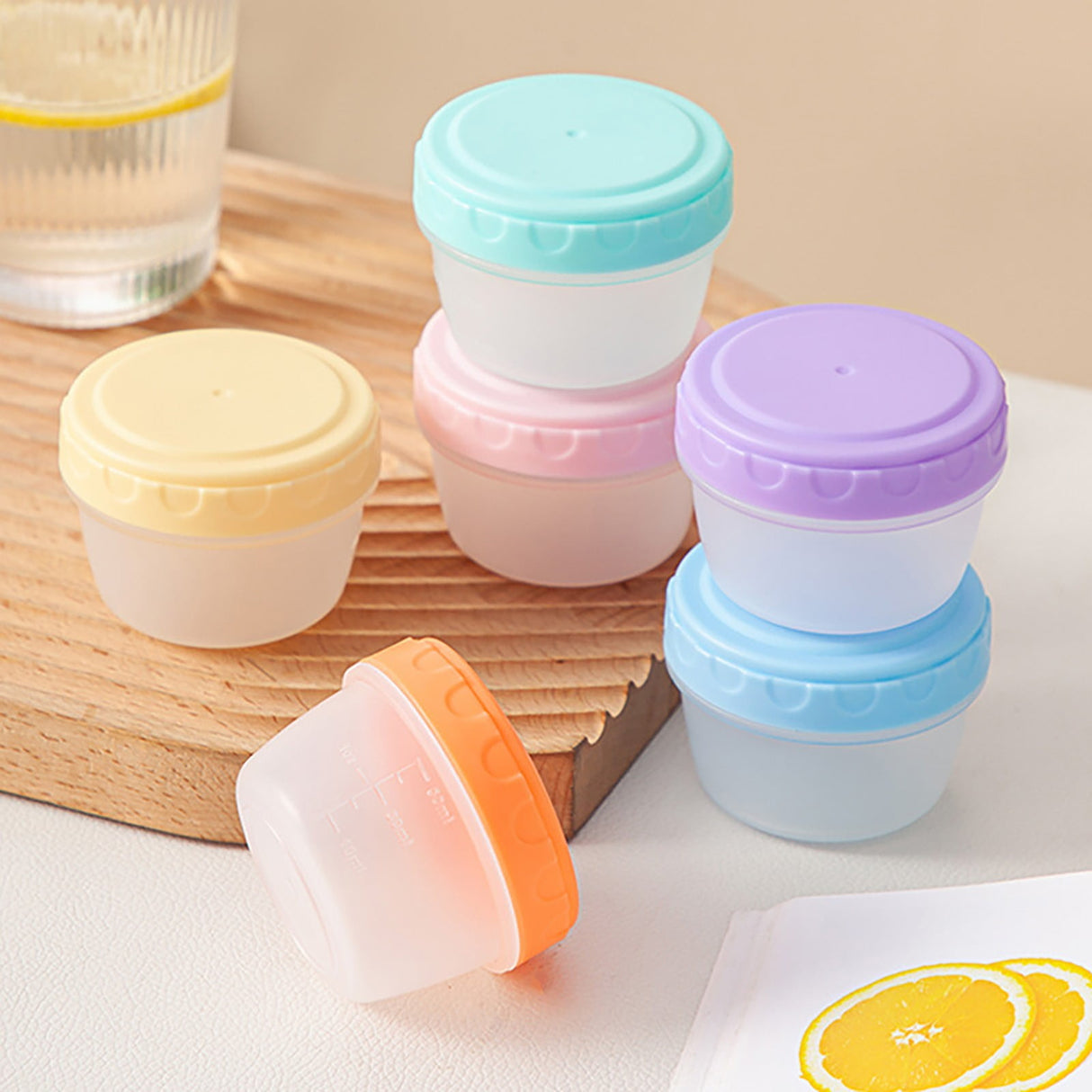 6Pcs 2Oz Small Containers With Lids,Reusable Plastic Storage Jars For Snack And Puree, Salad Dressing Container To Go, Storage Containers, Freezer Food Containers, Dishwasher Safe,Bpa Free,6PCS 30PCS