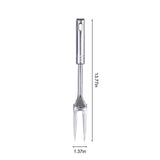 13-Inch Two Pronged Steak Fork Made of 304 Stainless Steel，Heavy Duty for Carving and Serving Meat，Comfortable Long Handle for Grilling and BBQ，Elegant Addition to Kitchen Utensils.