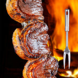 13-Inch Two Pronged Steak Fork Made of 304 Stainless Steel，Heavy Duty for Carving and Serving Meat，Comfortable Long Handle for Grilling and BBQ，Elegant Addition to Kitchen Utensils.