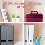 1 Piece Plastic Storage Bins With Lid and Handle, Plastic Latch Storage Box, Stackable Storage Container, Small Plastic, Pink, 33 x 14.5 x 19.5 cm