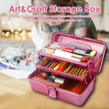 1 Piece Plastic Storage Bins With Lid and Handle, Plastic Latch Storage Box, Stackable Storage Container, Small Plastic, Pink, 33 x 14.5 x 19.5 cm
