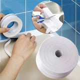 Kitchen Caulk Tape Self Adhesive,Waterproof Caulking Sealing Tape,Easy to Install Caulking Tape for Bathroom Peel and Stick Caulking Strip Floor Tile Wallpaper Toilet Tub Shower Wall(White) White