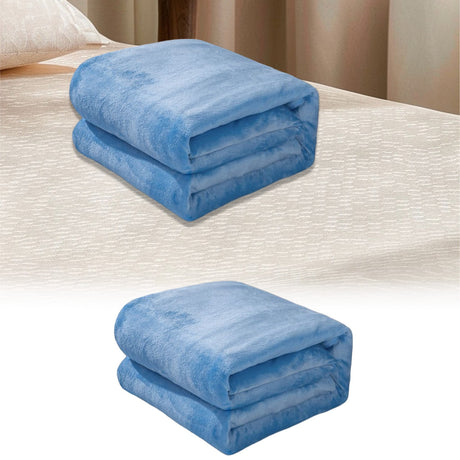 Fleece Throw Blanket for Couch,Super Soft Fuzzy Flannel Throw for Sofa, Luxury Plush Microfiber Bed Blanket, Cozy Home Decorative Velvet Gift Blanket,Fuzzy and Anti-Static(Grey 70x100cm) Blue2 70x100cm