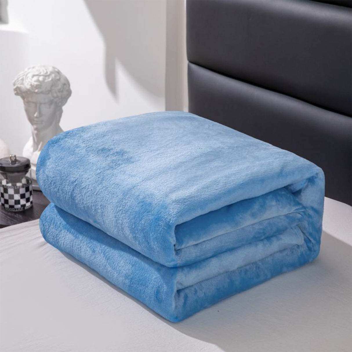 Fleece Throw Blanket for Couch,Super Soft Fuzzy Flannel Throw for Sofa, Luxury Plush Microfiber Bed Blanket, Cozy Home Decorative Velvet Gift Blanket,Fuzzy and Anti-Static(Grey 70x100cm) Blue2 70x100cm