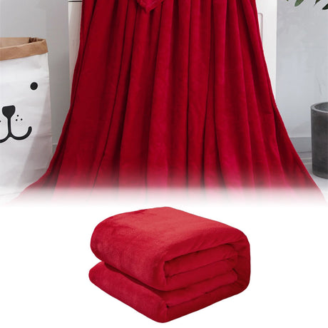 Fleece Throw Blanket for Couch,Super Soft Fuzzy Flannel Throw for Sofa, Luxury Plush Microfiber Bed Blanket, Cozy Home Decorative Velvet Gift Blanket,Fuzzy and Anti-Static(Grey 70x100cm) Red 70x100cm