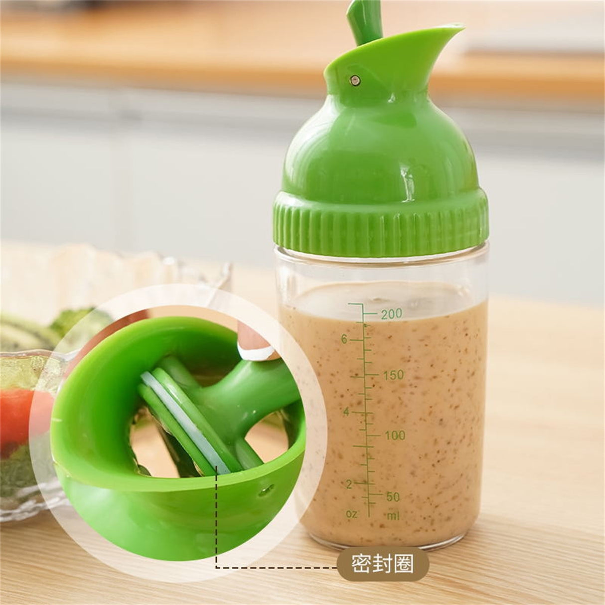 CCMAOLU Salad Dressing Shaker Container,Leak Proof Kitchen Bottle with Dripless Pour & Soft Grip,BPA Free Plastic Design for Sauces,Oil & Homemade Dressings,Easy Cleaning & Operation white