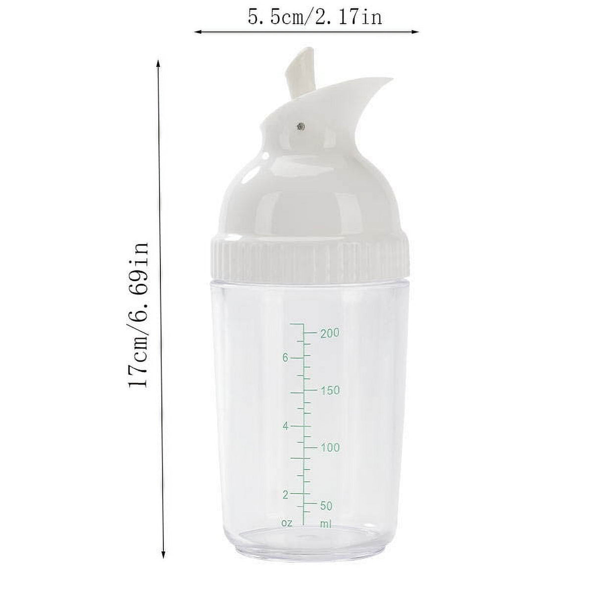 CCMAOLU Salad Dressing Shaker Container,Leak Proof Kitchen Bottle with Dripless Pour & Soft Grip,BPA Free Plastic Design for Sauces,Oil & Homemade Dressings,Easy Cleaning & Operation white
