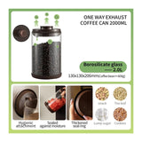 Glass Storage Jar - Airtight Storage Canister - Coffee Canister - Glass Jar with Lid - Food Storage Jar - Candy Jar - Storage Jar - Kitchen Organizer - Pasta Jar - Cookie Jar - Muesli Jar - Storage Jars - Kitchen Accessories - Black - 1 Piece