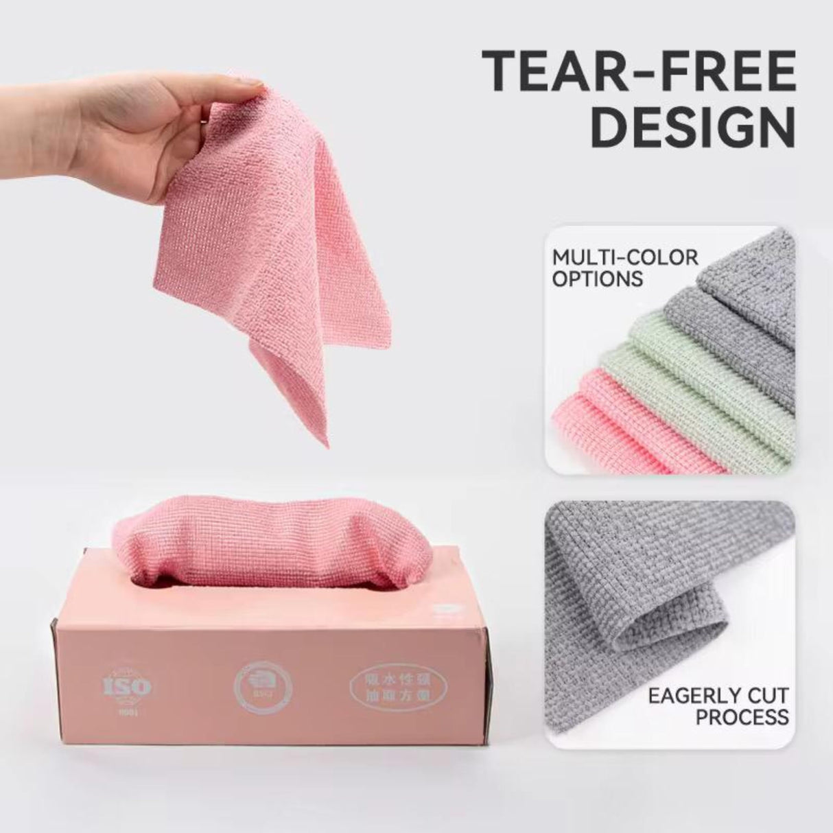 5 PCS Kitchen paper towel/dishcloth/microfiber cleaning cloths | Lint-free | Reusable for home, kitchen, car | Strong water absorption, washable | No streaks, ideal for dishes, glasses, and countertops