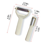 Peeler Set - Potato Peeler - Vegetable Peeler - Asparagus Peeler - Fruit Peeler - Paring Knives - Apple Peeler - Cucumber Peeler - Universal Peeler - Stainless Steel Blade - Kitchen Utensils - Kitchen Tools - Y Peeler - Beige - 2 Pieces