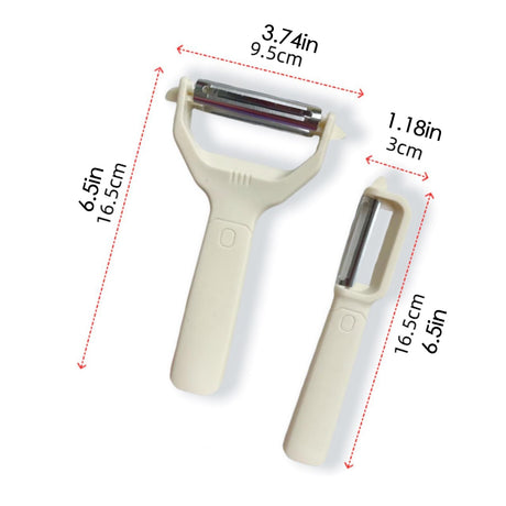 Peeler Set - Potato Peeler - Vegetable Peeler - Asparagus Peeler - Fruit Peeler - Paring Knives - Apple Peeler - Cucumber Peeler - Universal Peeler - Stainless Steel Blade - Kitchen Utensils - Kitchen Tools - Y Peeler - Beige - 2 Pieces