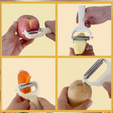 Peeler Set - Potato Peeler - Vegetable Peeler - Asparagus Peeler - Fruit Peeler - Paring Knives - Apple Peeler - Cucumber Peeler - Universal Peeler - Stainless Steel Blade - Kitchen Utensils - Kitchen Tools - Y Peeler - Beige - 2 Pieces