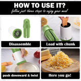 Cheese Mill - Cheese Grater - Parmesan Grater - Herb Mill - Manual Grater - Nut Grinder - Chocolate Grater - Kitchen Aid - Rotating Grater - Kitchen Utensils - Stainless Steel Blades - Hard Cheese Mill - Dishwasher Safe - White and Green - 1 Piece