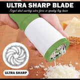 Cheese Mill - Cheese Grater - Parmesan Grater - Herb Mill - Manual Grater - Nut Grinder - Chocolate Grater - Kitchen Aid - Rotating Grater - Kitchen Utensils - Stainless Steel Blades - Hard Cheese Mill - Dishwasher Safe - White and Green - 1 Piece