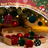 Velvet Christmas Baubles for Tree Decorating, Shatter-Resistant Festive Ornaments with Soft Fabric Finish for Home Decor