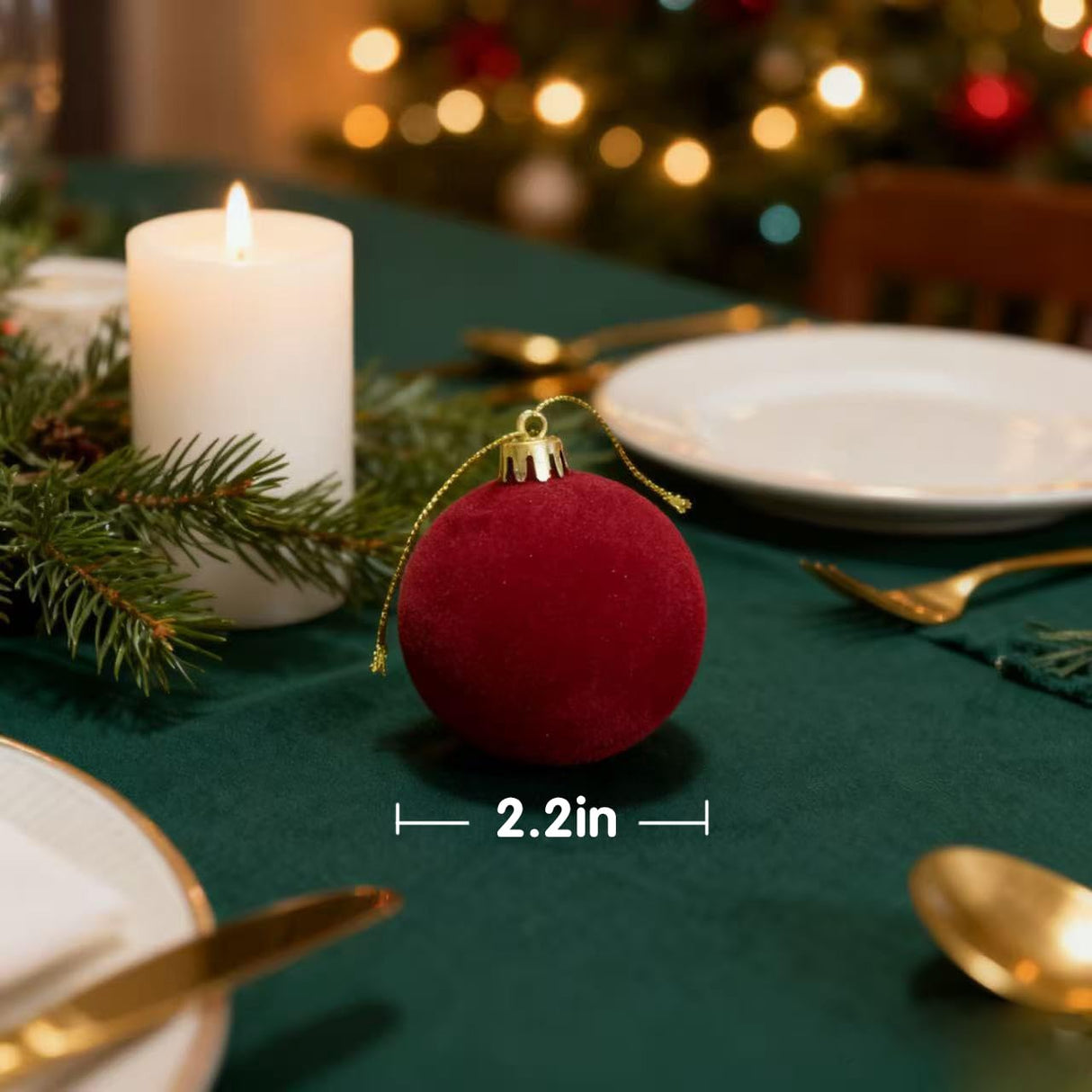 Velvet Christmas Baubles for Tree Decorating, Shatter-Resistant Festive Ornaments with Soft Fabric Finish for Home Decor