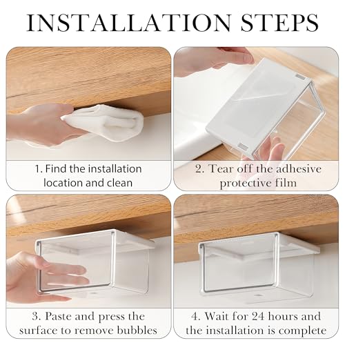 Makeup organizer - Organizer - Storage basket - Storage box - Mirror cabinet - Cable organizer - Chest of drawers - Makeup storage basket - Cosmetics organizer - Bathroom cabinet - Bathroom furniture - Transparent white - 2 pieces