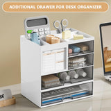 Desk organizer - Chest of drawers - Storage drawer - Office supplies - School supplies - Makeup organizer - Storage box - Desk accessories - Desk organizer - Storage system - Stacking tray - White - 1 piece