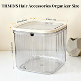 Makeup Organizer - Storage Box with Lid - Jewelry Box - Bathroom Accessories - Cosmetics Storage - Hair Accessories - Storage Box - Storage Containers - Toilet Organizer - Acrylic - Transparent - Set of 2