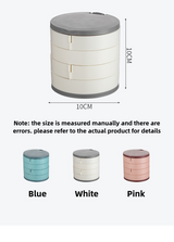 Jewelry box - Jewelry organizer - Jewelry box - Storage box with mirror - Jewelry box - Make-up organizer - Earring holder - Rotating storage system - 4 layers - Jewelry storage - Compact - Accessories tray - Modern design - White - 1 piece