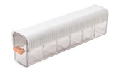 Underwear organizer - Sock organizer - Wardrobe organizer - Wall mounted - No drilling - Storage box with 6 compartments - Lingerie storage - Self-adhesive - Cable organizer - Transparent - Storage system - Space saving - White - 1 piece