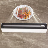 Foil Cutter - Cling Film Dispenser - Aluminum Foil Holder - Foil Cutter with Suction Cups - Kitchen Drawer Organizer - Anti-Slip Mount - Kitchen Roll Holder - Wrapping Paper Cutter - Refillable Foil Holder - Kitchen Gadgets - White - 1 Piece