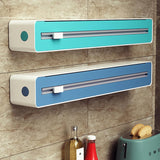 Foil Cutter - Cling Film Dispenser - Aluminum Foil Holder - Foil Cutter with Suction Cups - Kitchen Drawer Organizer - Anti-Slip Mount - Kitchen Roll Holder - Wrapping Paper Cutter - Refillable Foil Holder - Kitchen Gadgets - White - 1 Piece