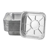 Aluminum Trays - Large Square Oven Dishes - Airfryer Trays XXL - Aluminum Bowls - Disposable Containers - BBQ Trays - Grill Accessories - Lasagna Dishes - Heat Resistant - Food Containers - Catering Dishes - Roasting Pan - Sturdy - Silver - 50 Pieces