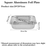 Aluminum Trays - Large Square Oven Dishes - Airfryer Trays XXL - Aluminum Bowls - Disposable Containers - BBQ Trays - Grill Accessories - Lasagna Dishes - Heat Resistant - Food Containers - Catering Dishes - Roasting Pan - Sturdy - Silver - 50 Pieces