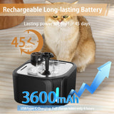 Cat Drinking Fountain - Water Fountain - Dog Drinking Bowl - Automatic Drinking Bowl - Cat Fountain - Dog Fountain - Water Dispenser - Whisper-Quiet - Includes 8 Filters - LED Lighting - Water Bowl - Pet Accessories - 2.8 Liters - Black - 1 Piece