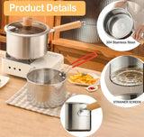 Deep fryer - Deep fryer - Saucepan - Cooking pot - Frying basket - Doughnut pan - Dutch oven - Induction pan - Gas - Electric - Frying set - Kitchen utensils - Kitchen accessories - Including tongs - Stainless steel - Stainless steel - Silver - 1 piece